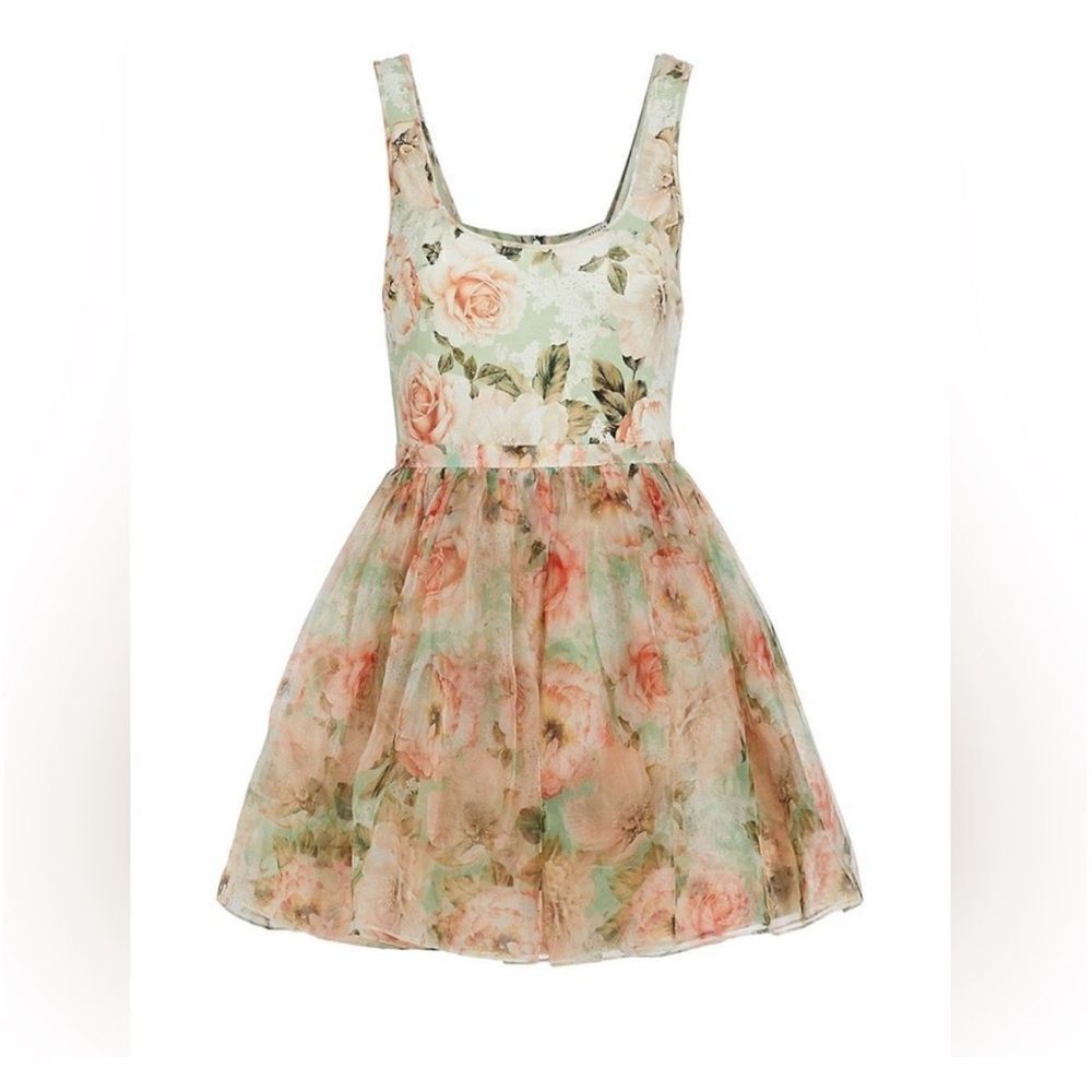 NWT Alice + Olivia Chara Sleeveless Scoop Neck Mini Morningside Floral $495 - Picture 8 of 9